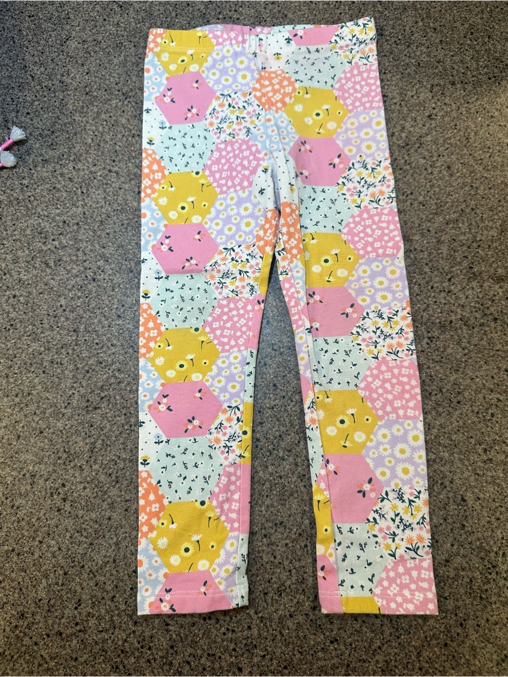 Cat & Jack Hexagon Floral Leggings - Pink, Yellow, Mint